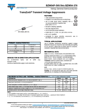 BZW04-10BHE3/73 Datasheet PDF Vishay Semiconductors
