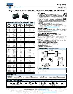 IHSM4825EB331L Datasheet PDF Vishay Semiconductors