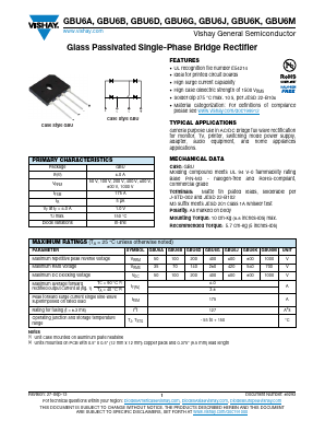 GBU6D-M3/51 Datasheet PDF Vishay Semiconductors
