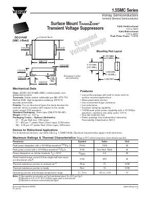 1.5SMC480A Datasheet PDF Vishay Semiconductors