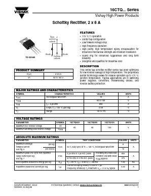 16CTQ Datasheet PDF Vishay Semiconductors