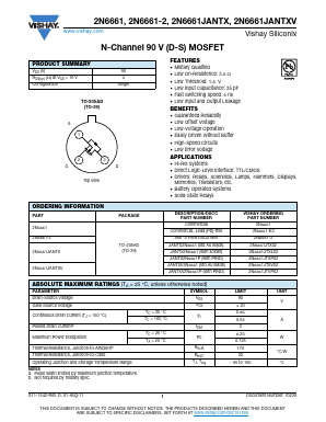 2N6661-2 Datasheet PDF Vishay Semiconductors