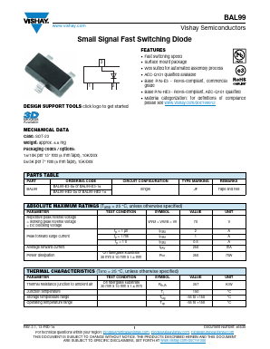 BAL99 Datasheet PDF Vishay Semiconductors