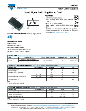 BAV70-HE3-18 Datasheet PDF Vishay Semiconductors