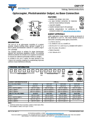 CNY17F Datasheet PDF Vishay Semiconductors