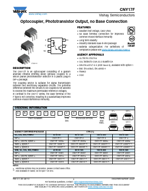 CNY17F-3 Datasheet PDF Vishay Semiconductors