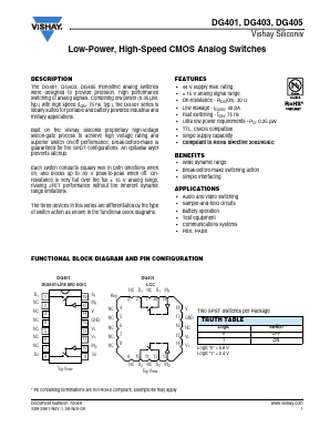 DG403 Datasheet PDF Vishay Semiconductors