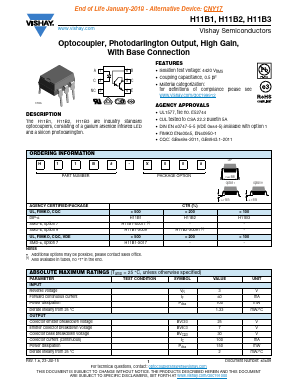 H11B1-X007T Datasheet PDF Vishay Semiconductors