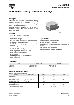 TSMS3700 Datasheet PDF Vishay Semiconductors