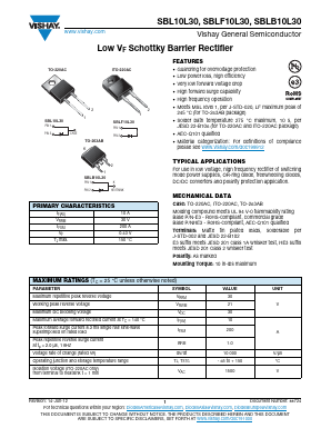 SBL10L30-E3 Datasheet PDF Vishay Semiconductors