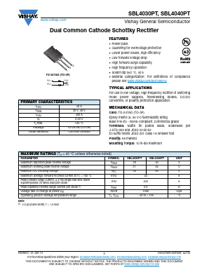 SBL4030PT-E3 Datasheet PDF Vishay Semiconductors