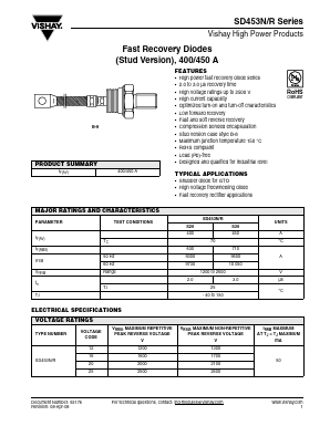 SD453N25S30MC Datasheet PDF Vishay Semiconductors