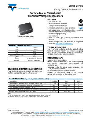 SM6T33A Datasheet PDF Vishay Semiconductors