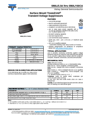 SMAJ100A-E3/5A Datasheet PDF Vishay Semiconductors