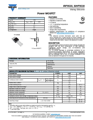 SIHF9530-E3 Datasheet PDF Vishay Semiconductors