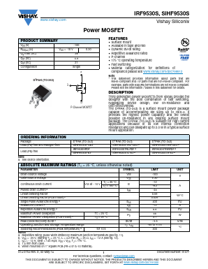 SIHF9530S-GE3 Datasheet PDF Vishay Semiconductors