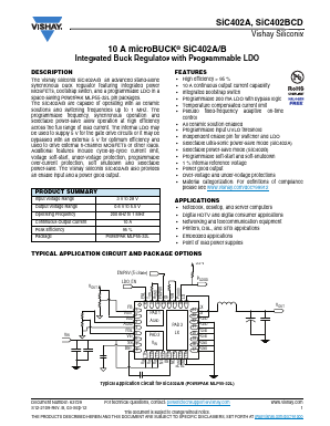 SIC402BCD-T1-GE3 Datasheet PDF Vishay Semiconductors