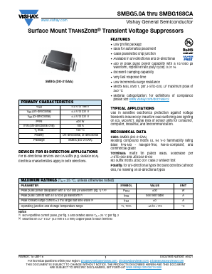 SMBG20CA-M3/52 Datasheet PDF Vishay Semiconductors