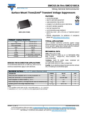 SMCG110A-M3/57T Datasheet PDF Vishay Semiconductors
