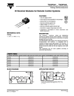 TSOP34356 Datasheet PDF Vishay Semiconductors
