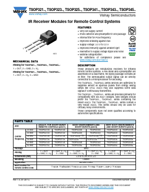 TSOP32538 Datasheet PDF Vishay Semiconductors