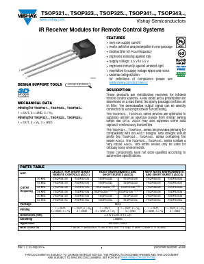 TSOP34556 Datasheet PDF Vishay Semiconductors