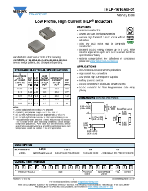 IHLP1616ABER47NM01 Datasheet PDF Vishay Semiconductors