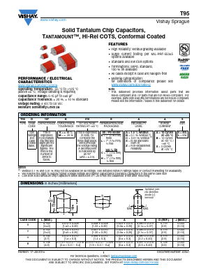 T95D157K016LSAL Datasheet PDF Vishay Semiconductors