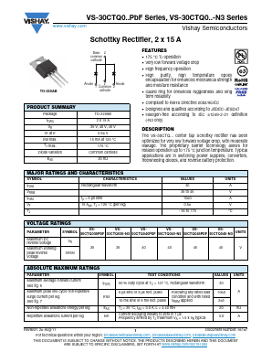 VS-30CTQ045-N3 Datasheet PDF Vishay Semiconductors