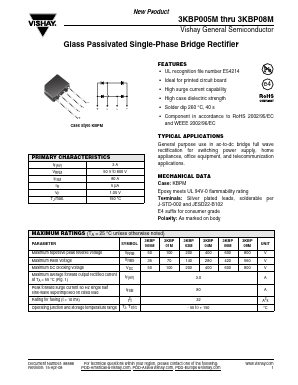 3KBP04M-E4/51 Datasheet PDF Vishay Semiconductors