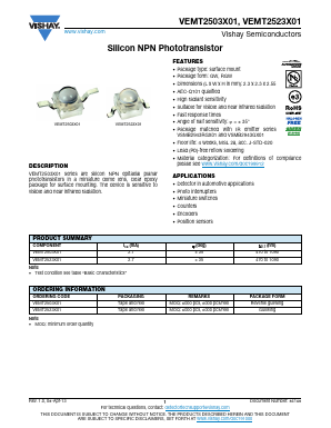 VEMT2503X01 Datasheet PDF Vishay Semiconductors