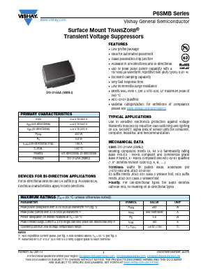 P6SMB Datasheet PDF Vishay Semiconductors