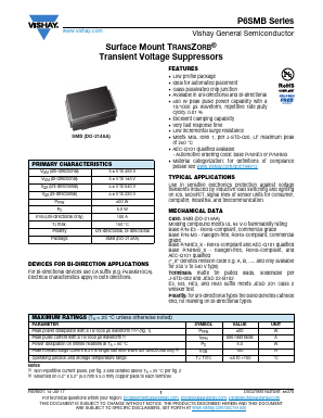 P6SMB480A Datasheet PDF Vishay Semiconductors
