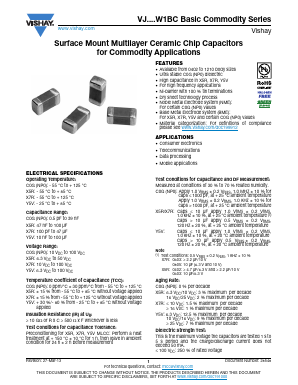VJ0402G104KXQCW1BC Datasheet PDF Vishay Semiconductors
