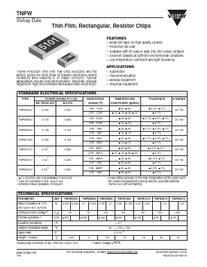 TNPW12061K32DETA Datasheet PDF Vishay Semiconductors