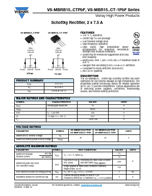 VS-MBR1535CT-1P Datasheet PDF Vishay Semiconductors