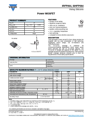 SIHFP064 Datasheet PDF Vishay Semiconductors