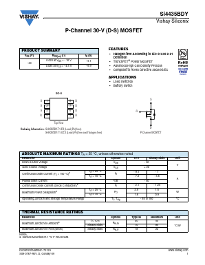 SI4435BDY Datasheet PDF Vishay Semiconductors