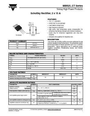 MBR2545CTPBF Datasheet PDF Vishay Semiconductors