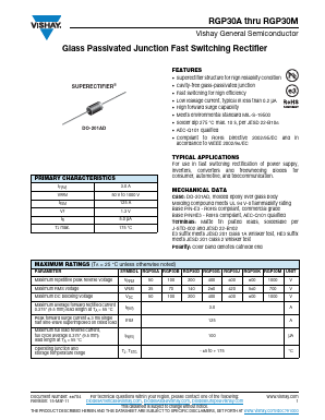 RGP30A Datasheet PDF Vishay Semiconductors