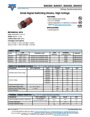 BAV201 Datasheet PDF Vishay Semiconductors