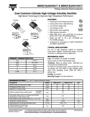 MBRB20H100CT Datasheet PDF Vishay Semiconductors