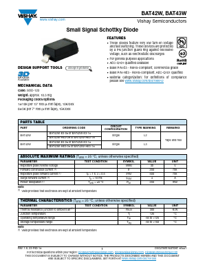 BAT42W-E3-08 Datasheet PDF Vishay Semiconductors