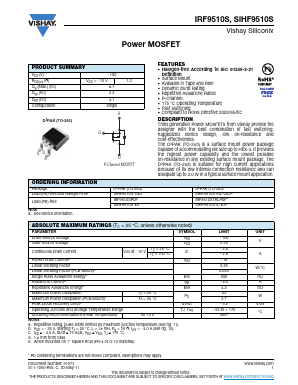 IRF9510STRR Datasheet PDF Vishay Semiconductors