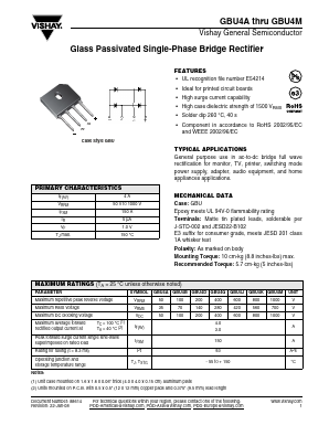 GBU4G-E345 Datasheet PDF Vishay Semiconductors