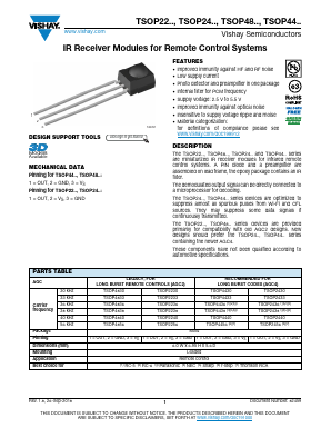 TSOP2233 Datasheet PDF Vishay Semiconductors