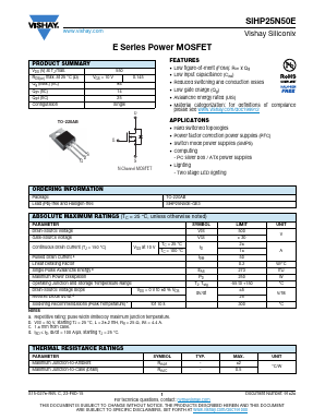 SIHP25N50E Datasheet PDF Vishay Semiconductors