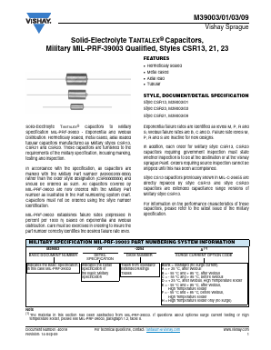 M39003/03 Datasheet PDF Vishay Semiconductors