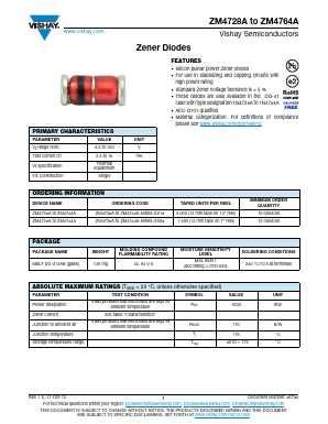ZM4763A-GS08 Datasheet PDF Vishay Semiconductors
