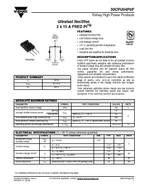 30CPU04PBF_08 Datasheet PDF Vishay Semiconductors
